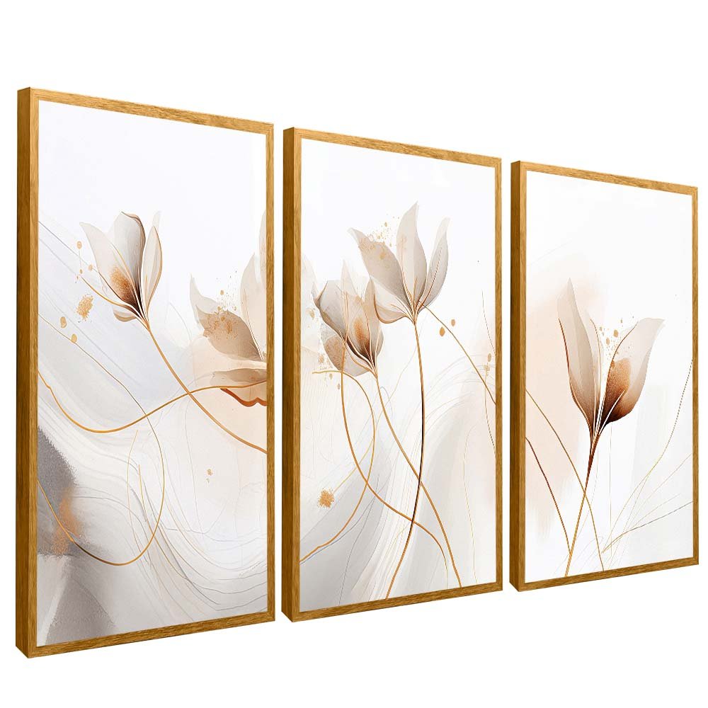 Trio White Floral V2000 Canvas