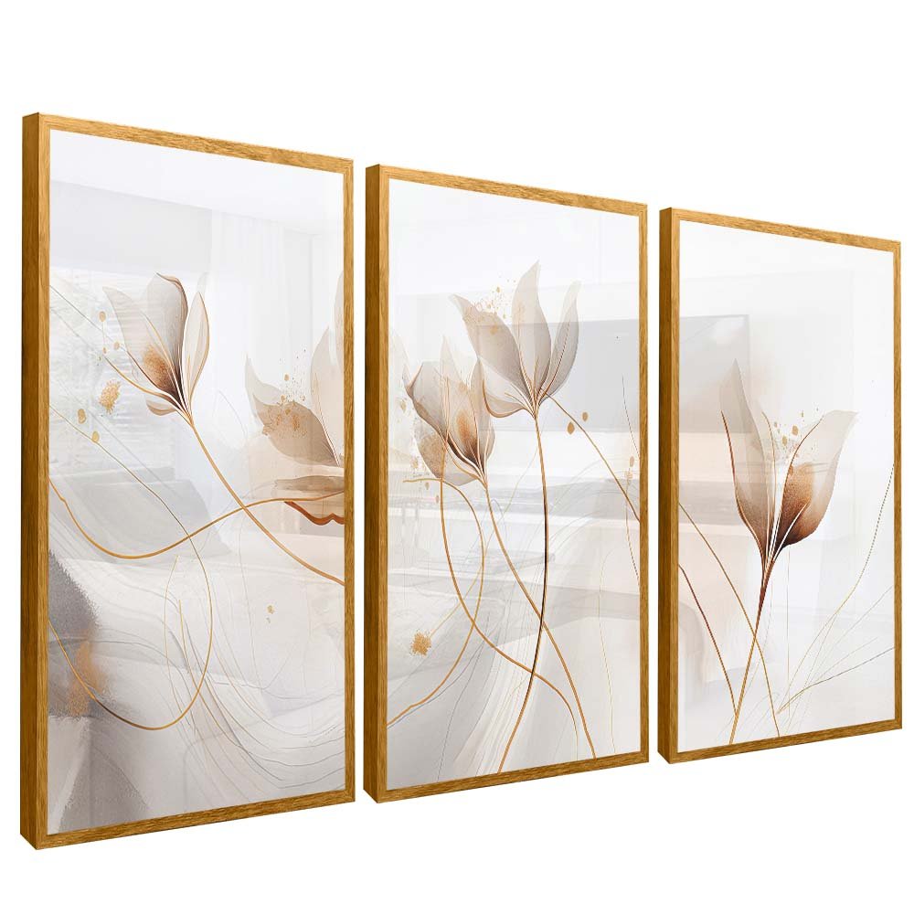 Trio White Floral V2000 Canvas