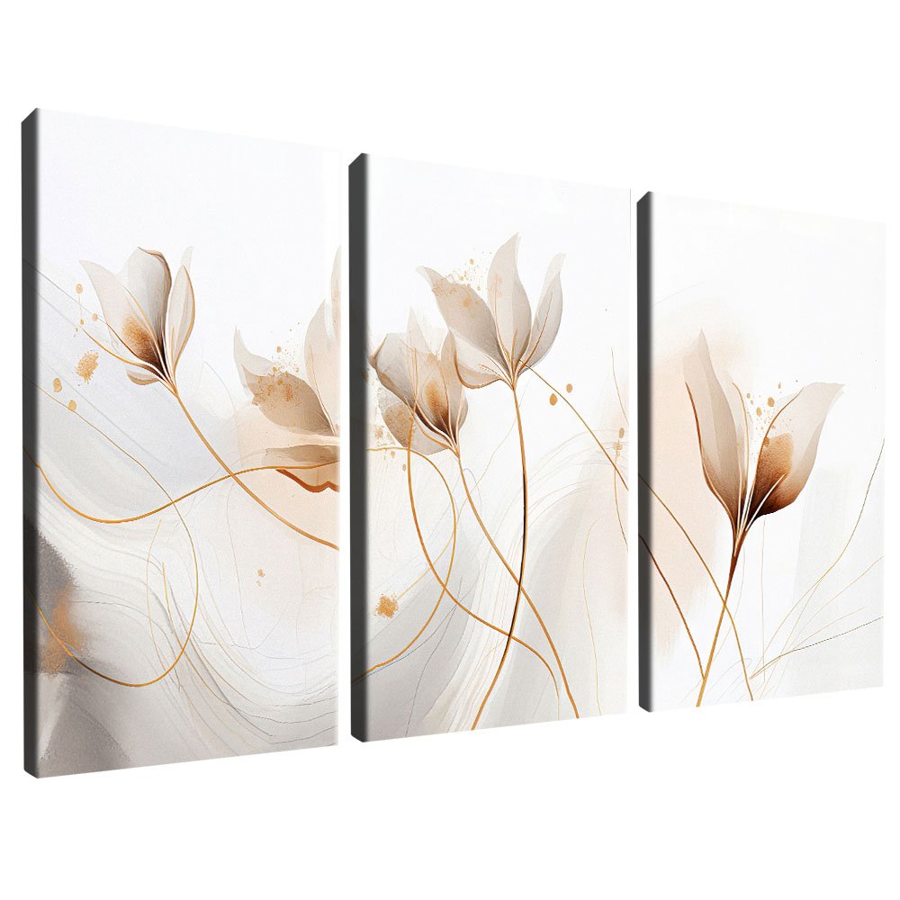 Trio White Floral V2000 Canvas