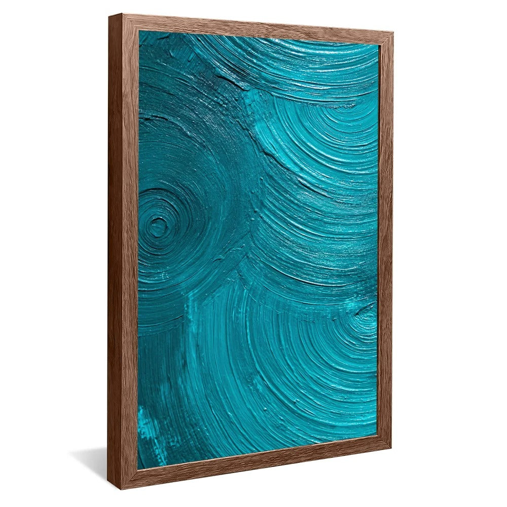 Turquoise Blue Brush Strokes Decorative Canvas V1353