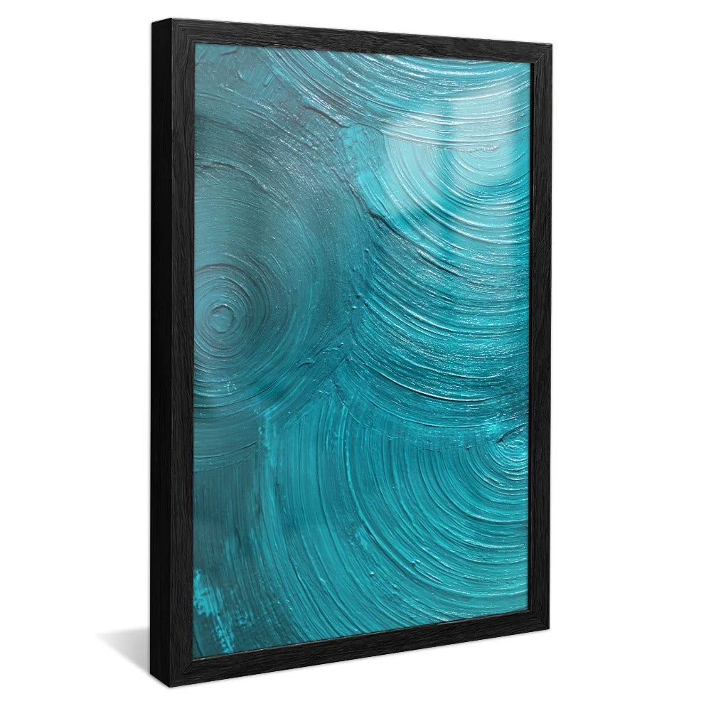 Turquoise Blue Brush Strokes Decorative Canvas V1353