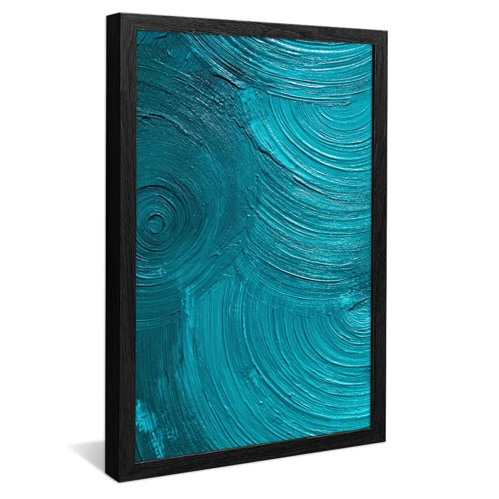 Turquoise Blue Brush Strokes Decorative Canvas V1353