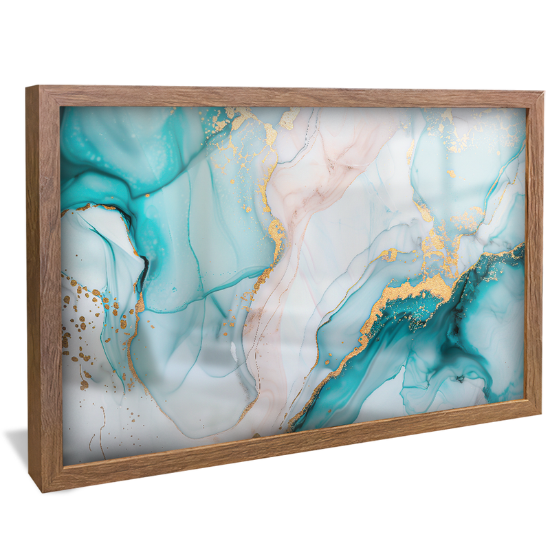 Turquoise Green on Marble V1295 Canvas