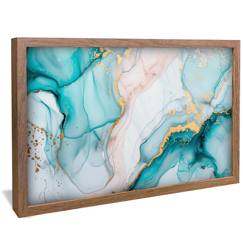 Turquoise Green on Marble V1295 Canvas