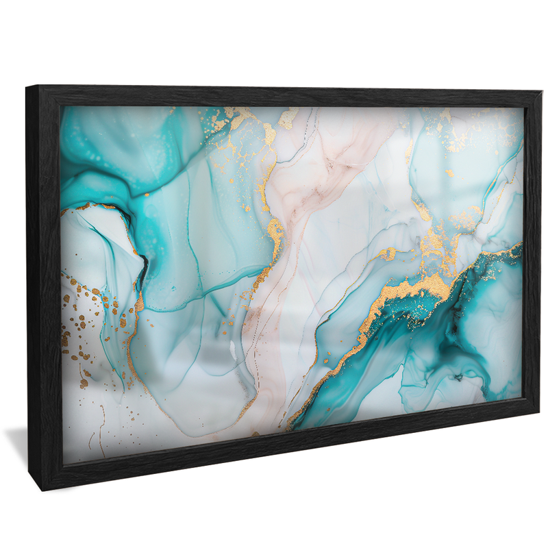 Turquoise Green on Marble V1295 Canvas