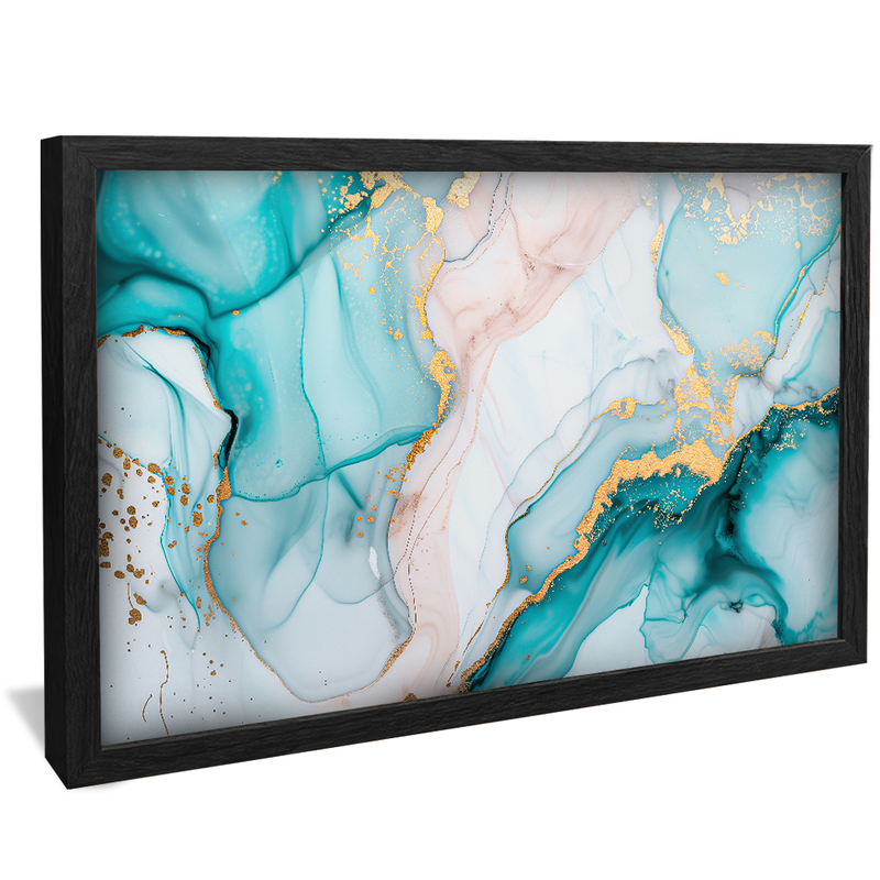 Turquoise Green on Marble V1295 Canvas