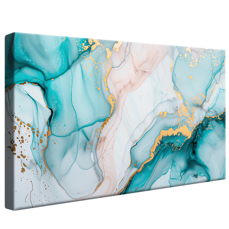 Turquoise Green on Marble V1295 Canvas