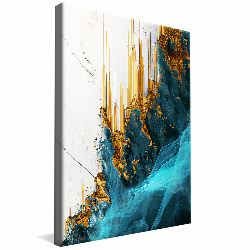 Turquoise and White Blue V1125 Canvas