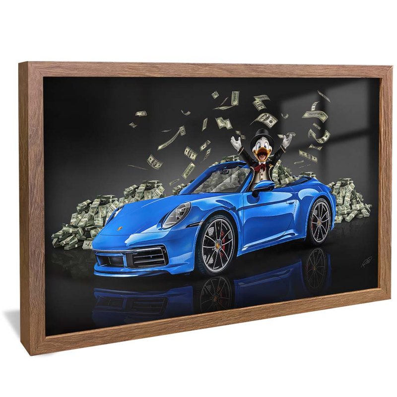 Uncle Paws on Porsche Blue V1638 Canvas