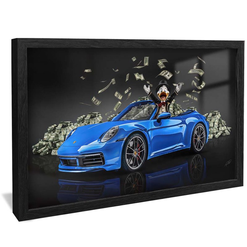 Uncle Paws on Porsche Blue V1638 Canvas