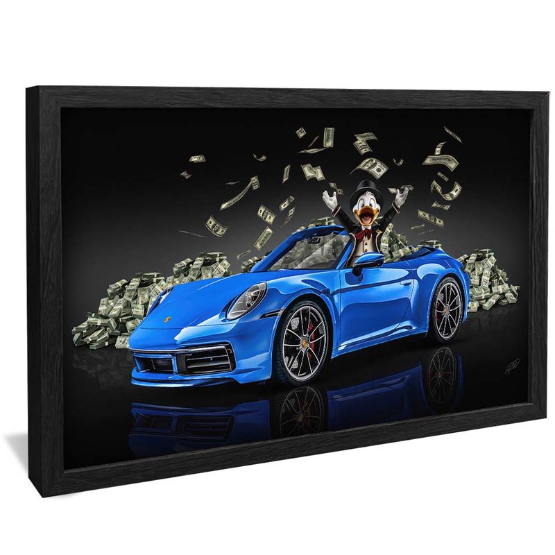 Uncle Paws on Porsche Blue V1638 Canvas