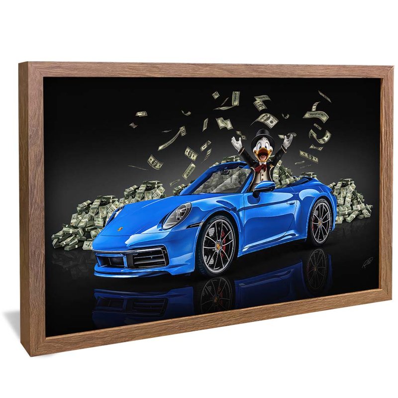 Uncle Paws on Porsche Blue V1638 Canvas