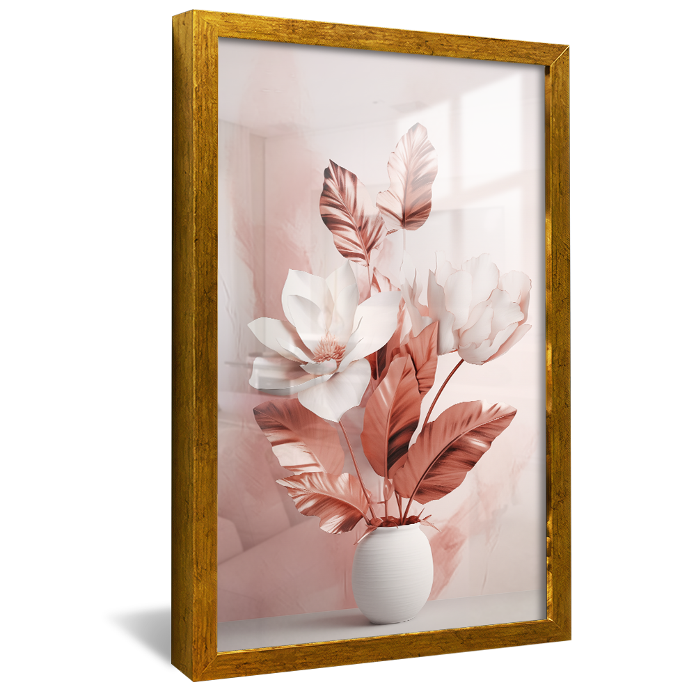 Vase with Rose Plant V810 Canvas