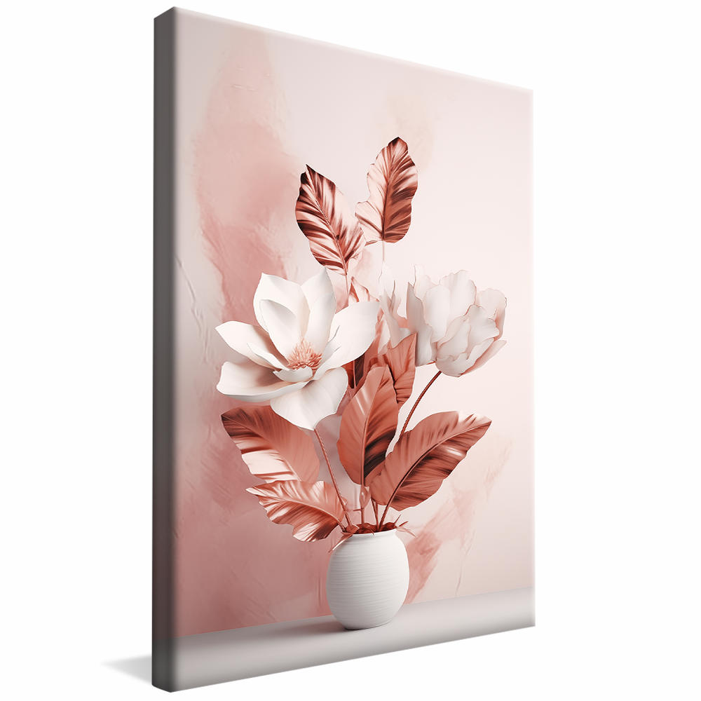 Vase with Rose Plant V810 Canvas