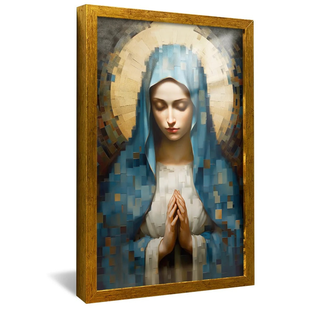 Virgin Mary in Stained Glass Canvas v1430