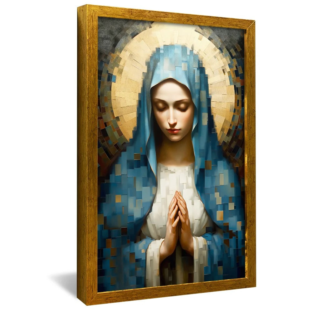 Virgin Mary in Stained Glass Canvas v1430