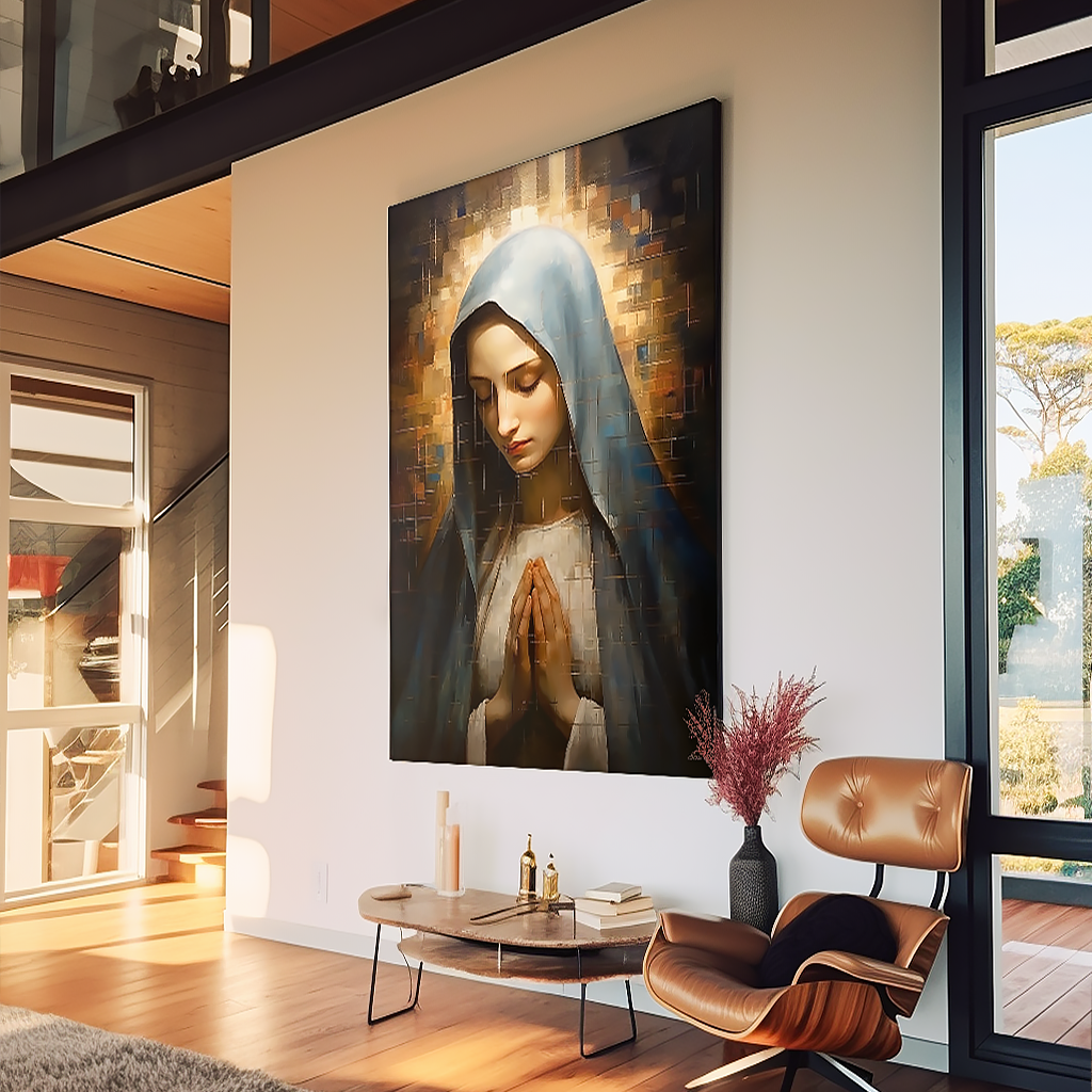 Vitral Virgin Mary Praying V893 Canvas