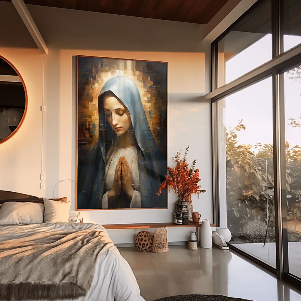 Vitral Virgin Mary Praying V893 Canvas