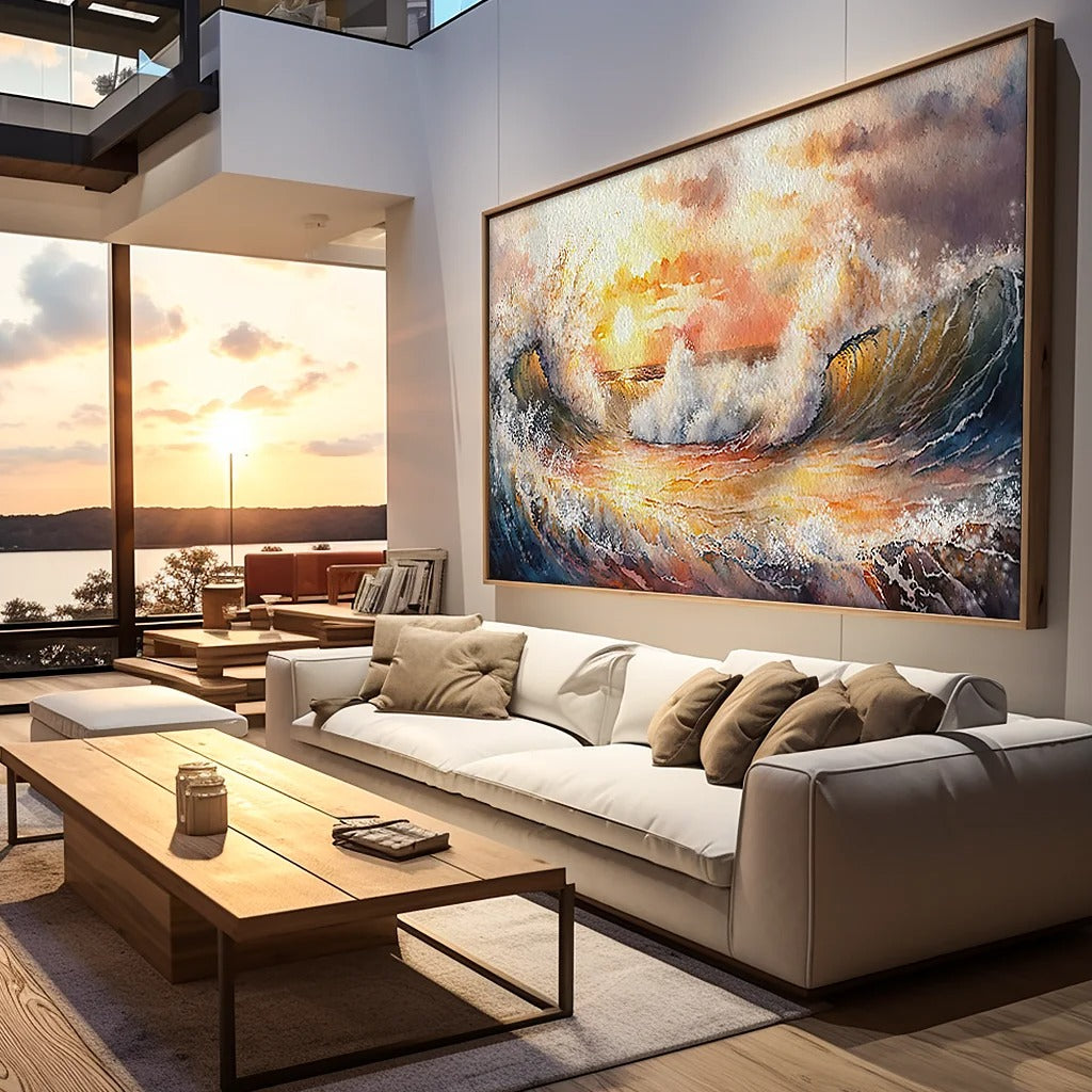 Waves and horizon Canvas