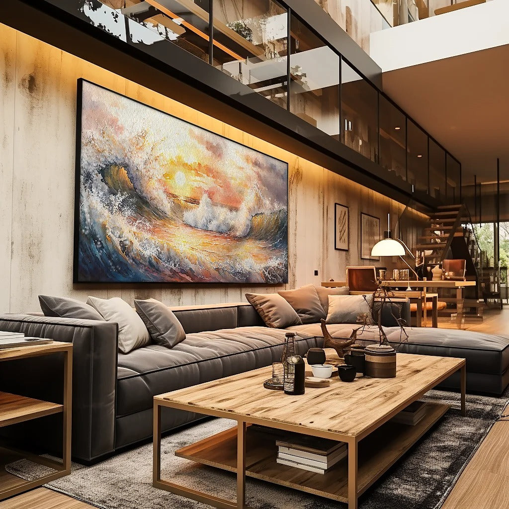 Waves and horizon Canvas