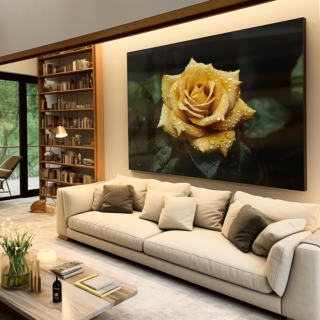 Wet Yellow Rose V831 Canvas