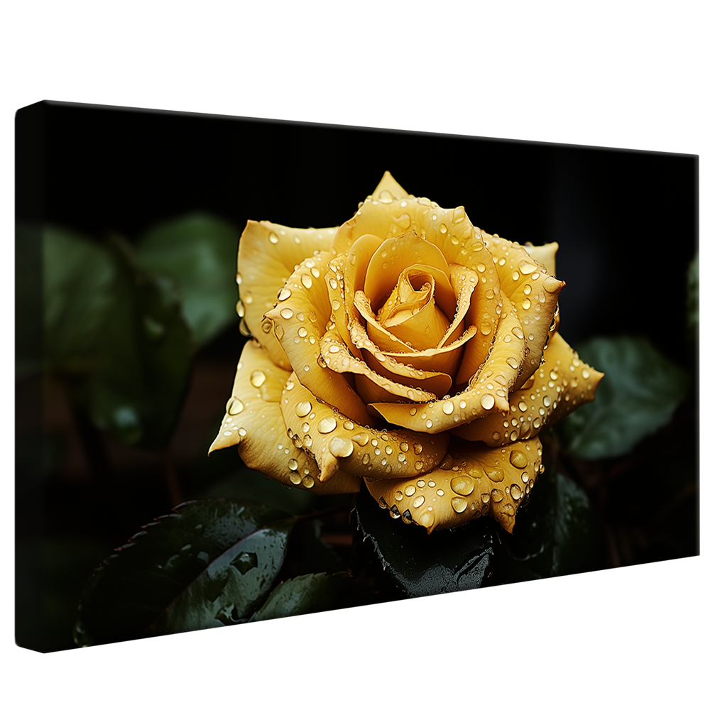 Wet Yellow Rose V831 Canvas