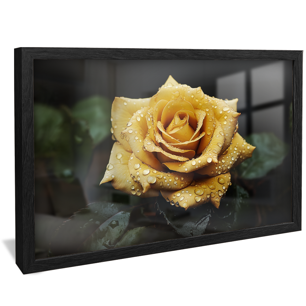 Wet Yellow Rose V831 Canvas