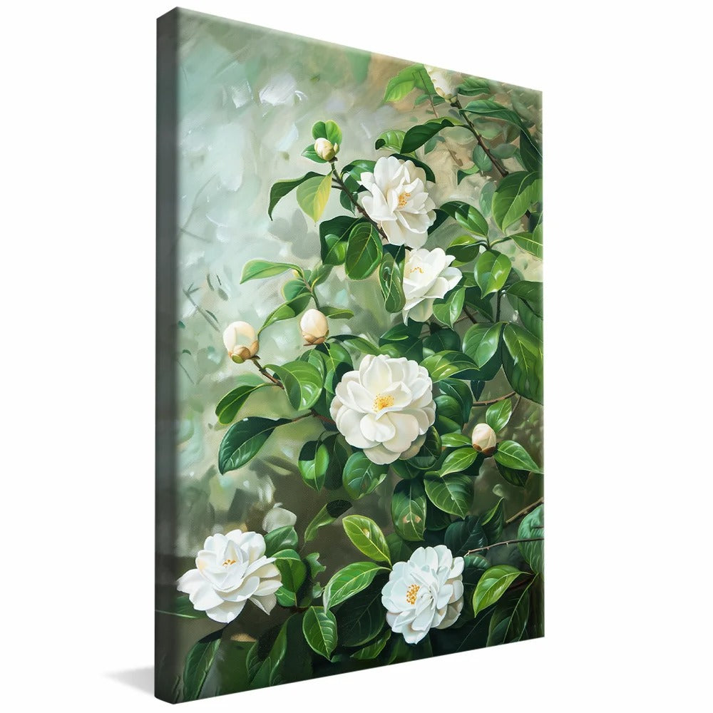 White Floral Canvas v1401