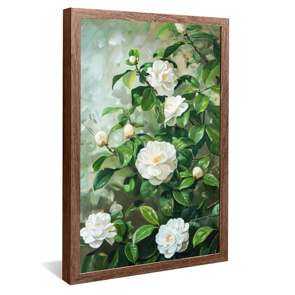 White Floral Canvas v1401