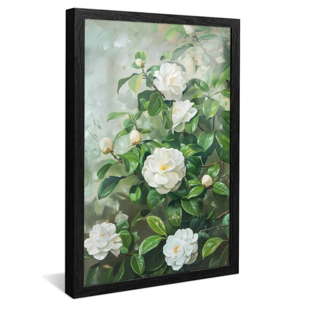 White Floral Canvas v1401