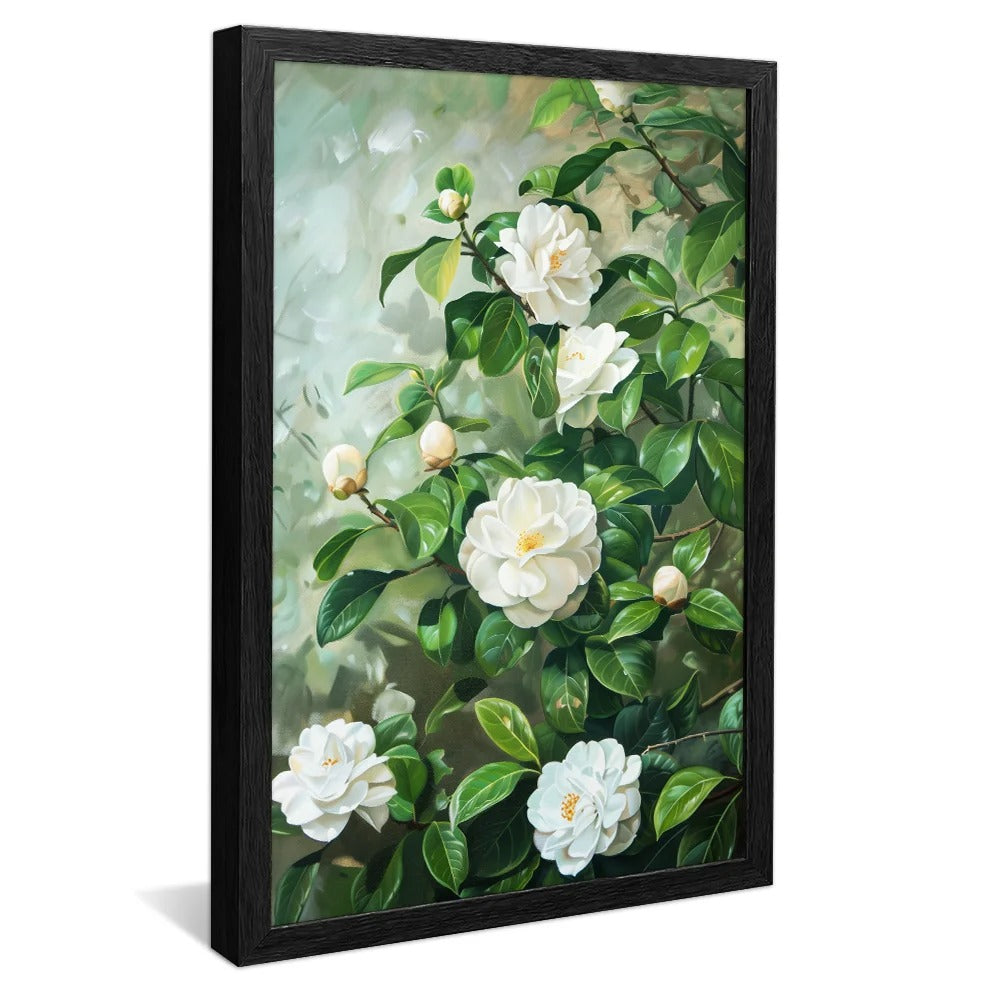 White Floral Canvas v1401