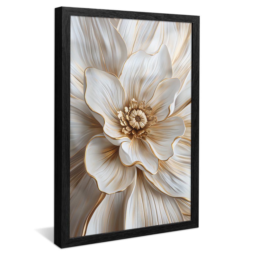 White Floral Painting V2132 Canvas