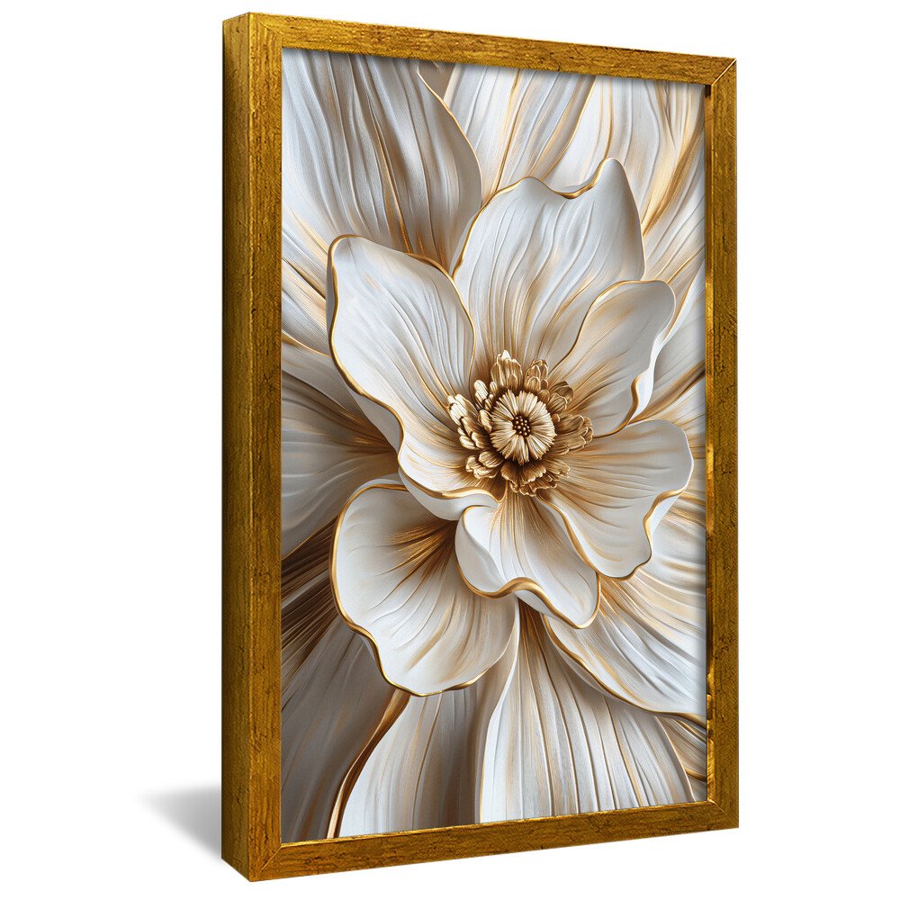 White Floral Painting V2132 Canvas