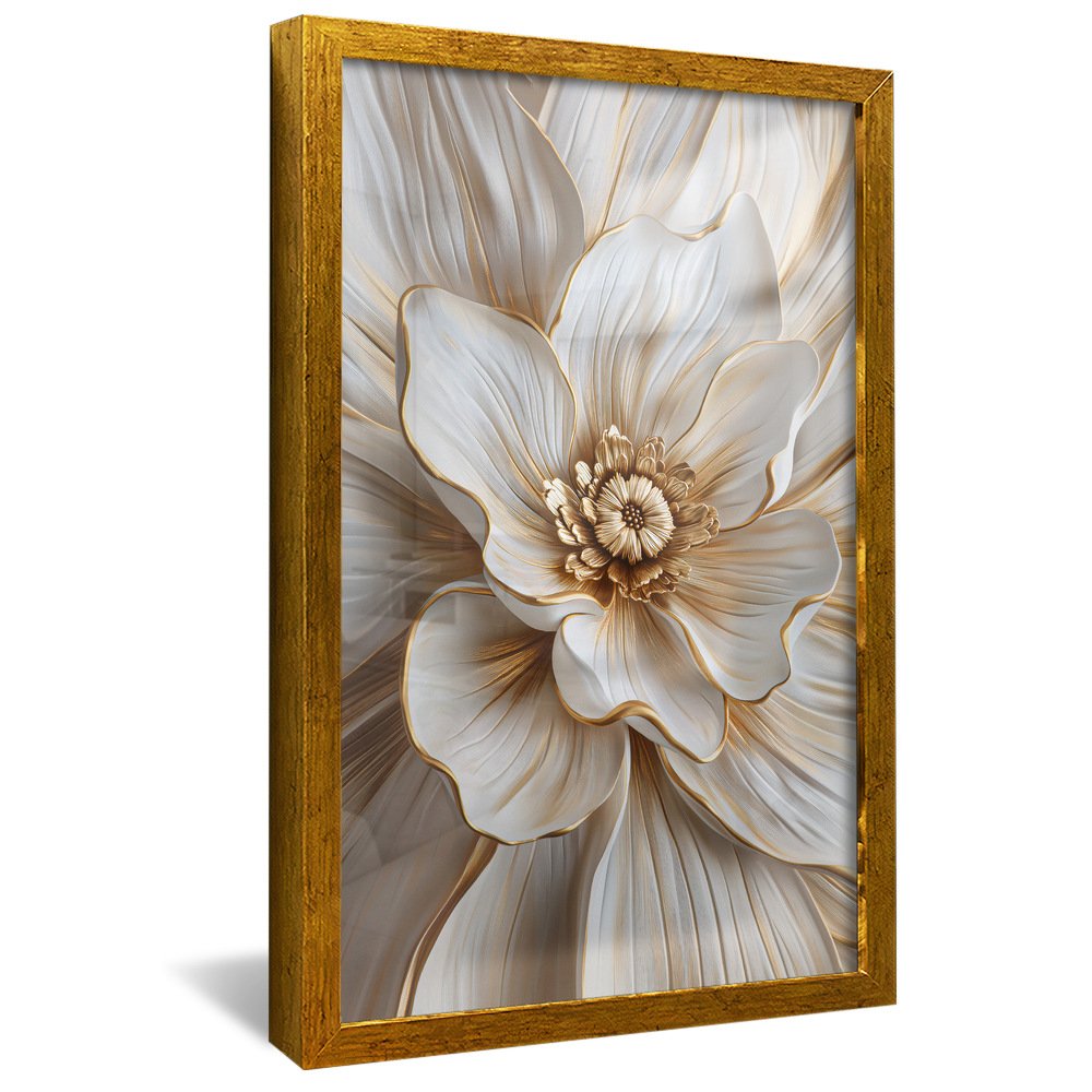 White Floral Painting V2132 Canvas