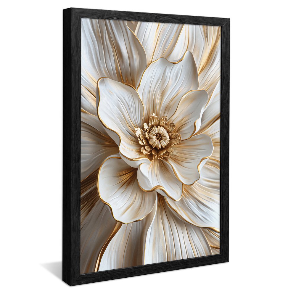 White Floral Painting V2132 Canvas