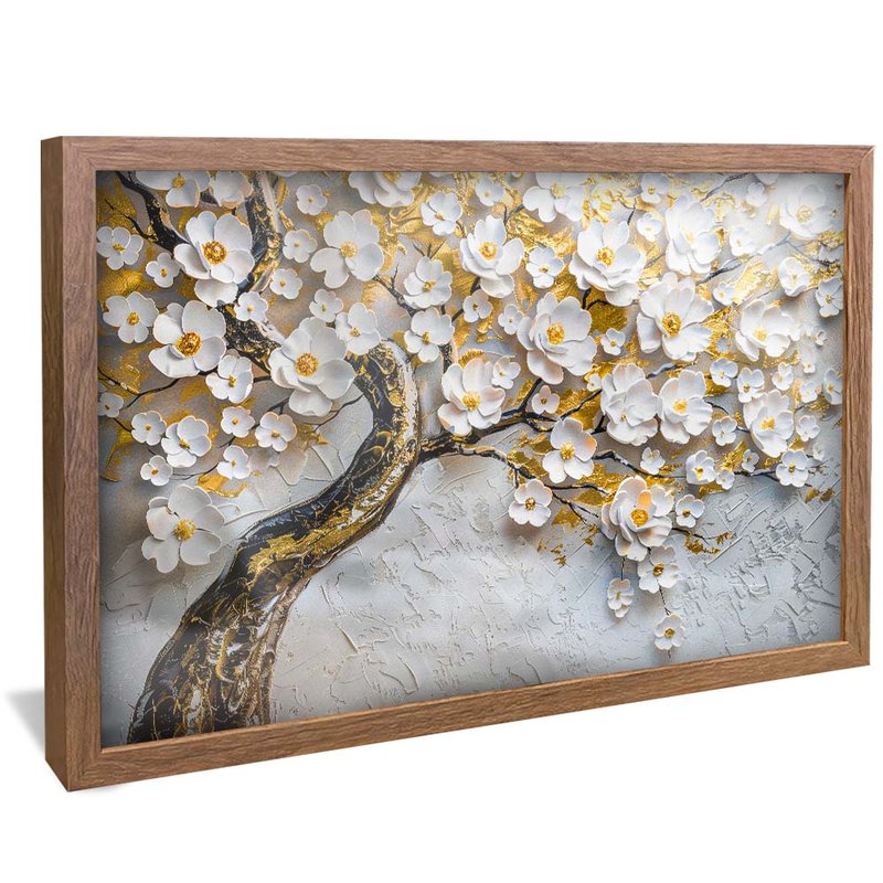 White Floral V1870 Canvas