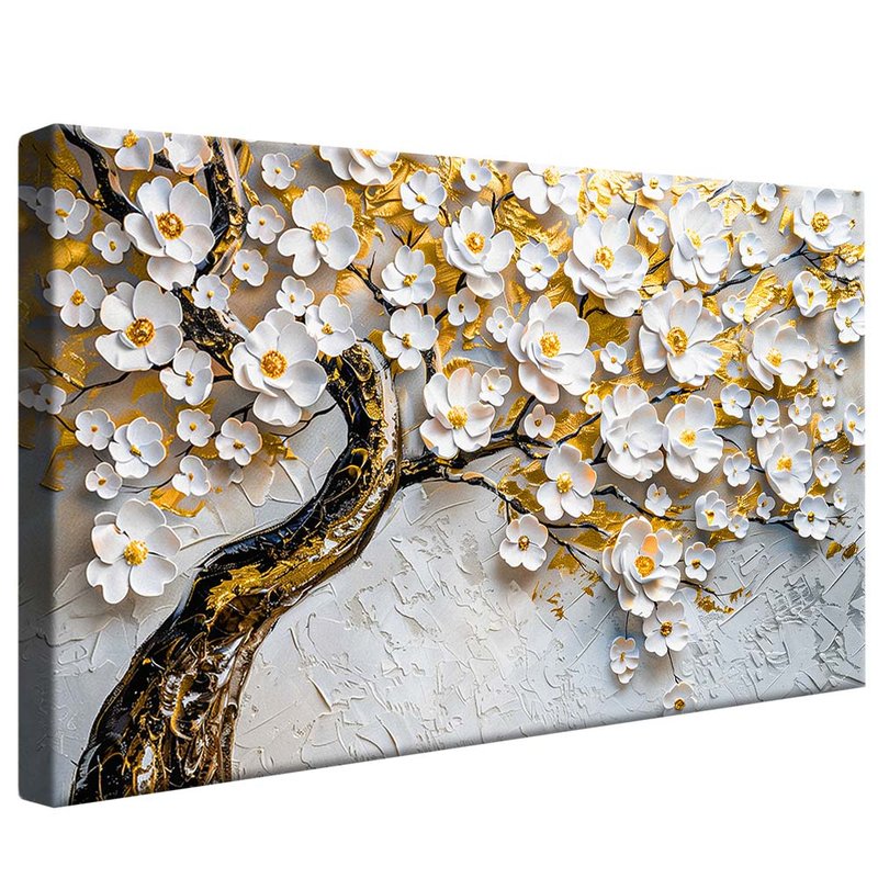 White Floral V1870 Canvas