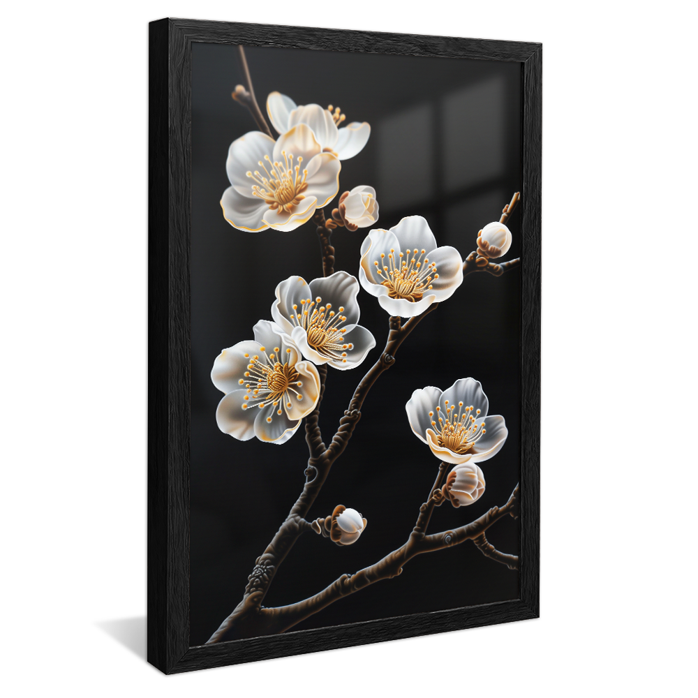 White Flowers on Branch V1368 Canvas