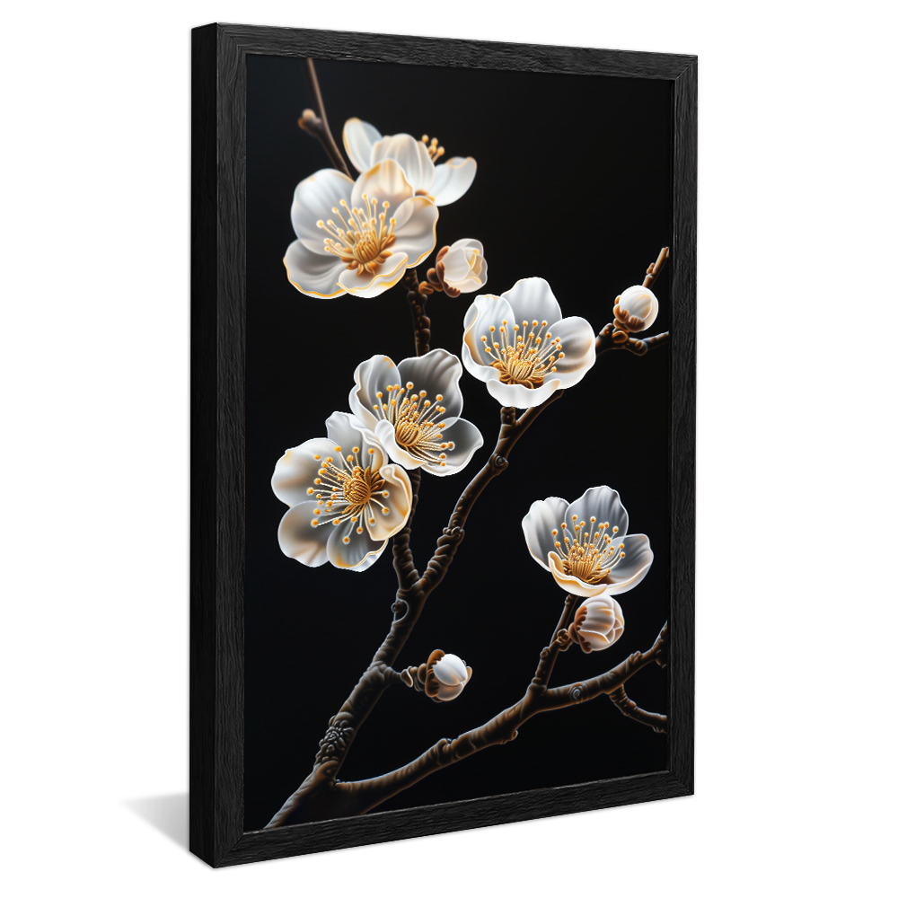 White Flowers on Branch V1368 Canvas