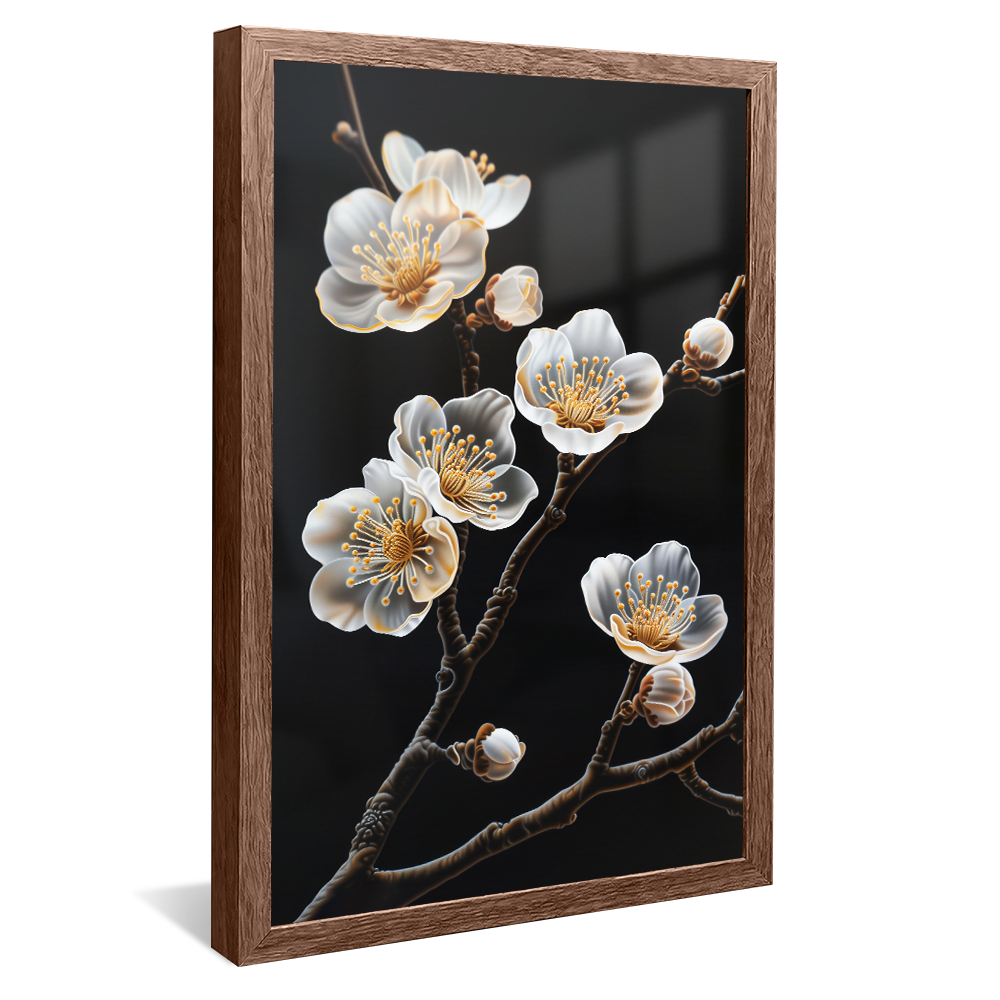 White Flowers on Branch V1368 Canvas