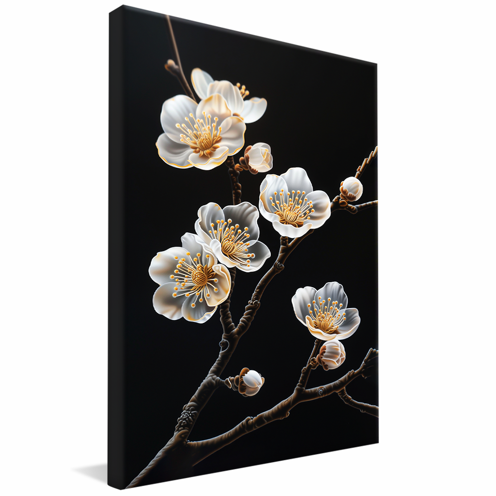 White Flowers on Branch V1368 Canvas