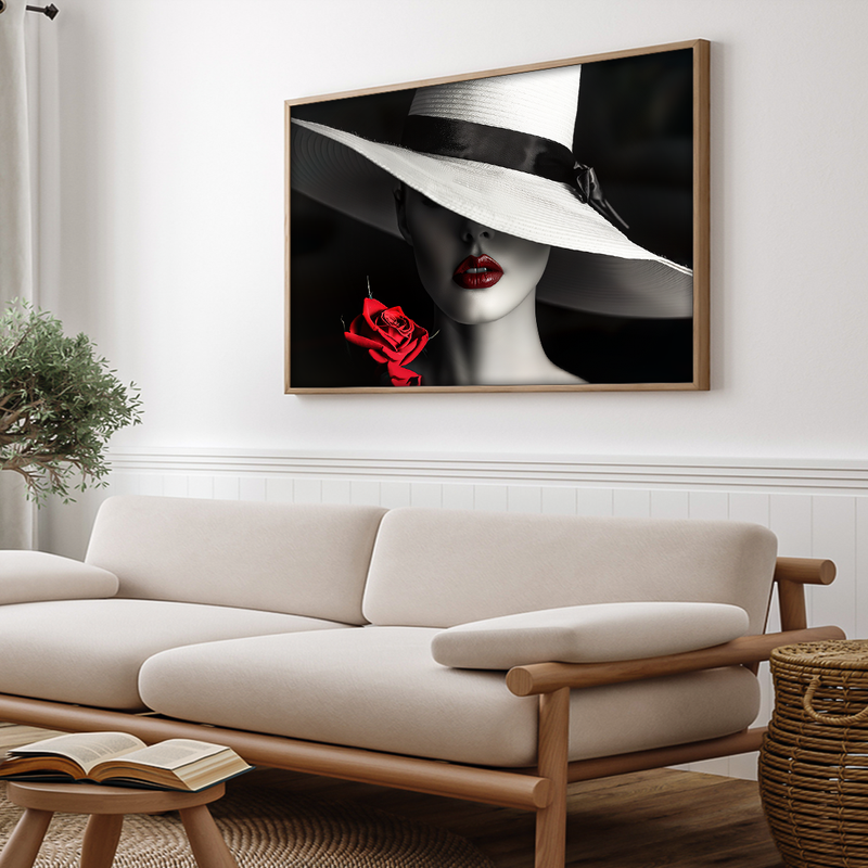 White Hat Woman V1585 Canvas