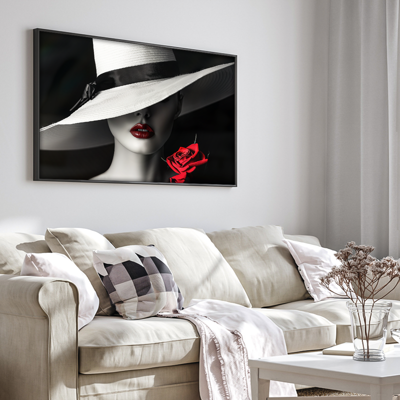 White Hat Woman V1585 Canvas