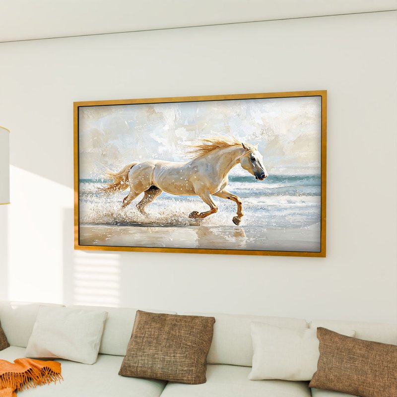 White Horse on the Beach 2018 Canvas