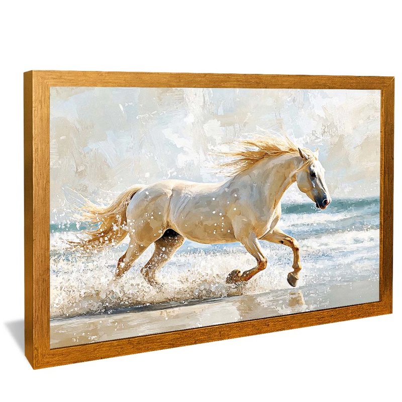 White Horse on the Beach 2018 Canvas