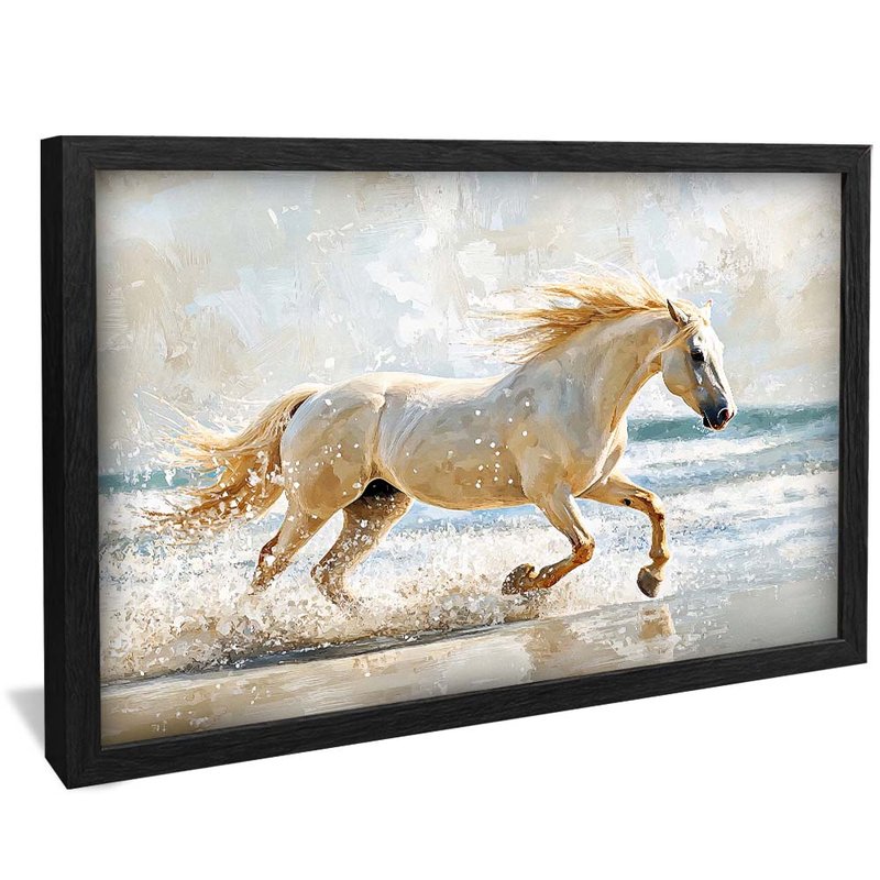 White Horse on the Beach 2018 Canvas