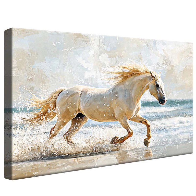 White Horse on the Beach 2018 Canvas