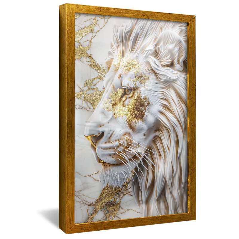 White Marble Lion V1864 Canvas