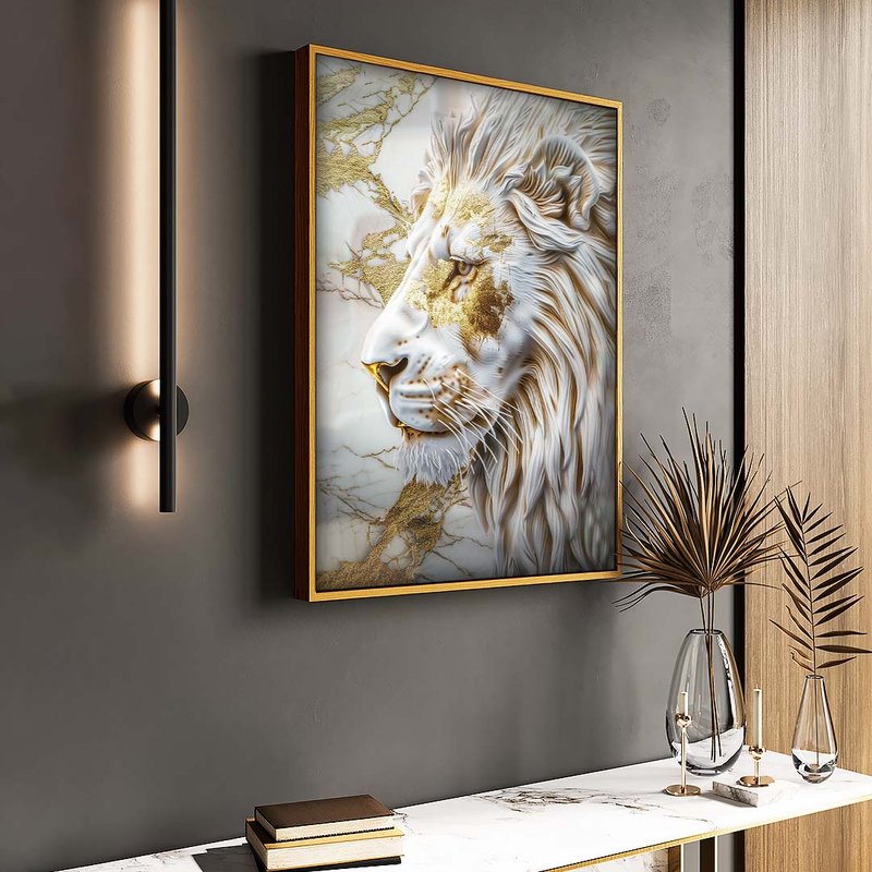 White Marble Lion V1864 Canvas