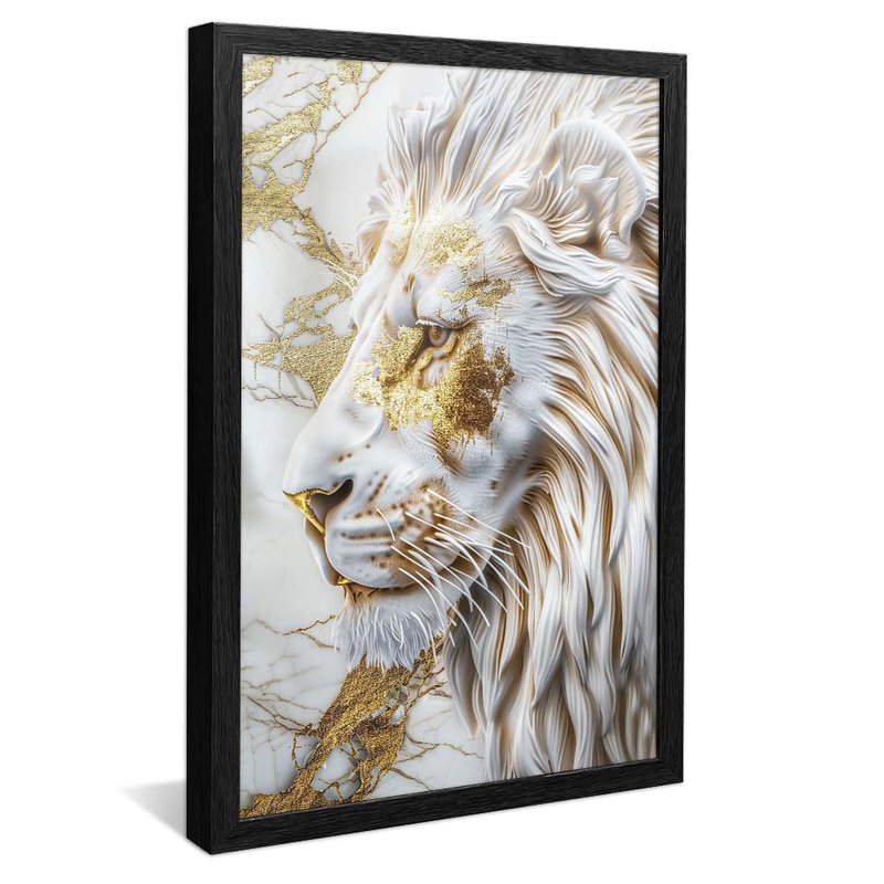 White Marble Lion V1864 Canvas